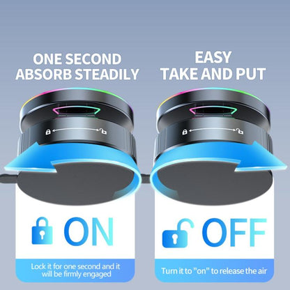 K3 With Colorful Light Rotating Magnetic Car Wireless Charging Vacuum Sucker Phone Stand, K3