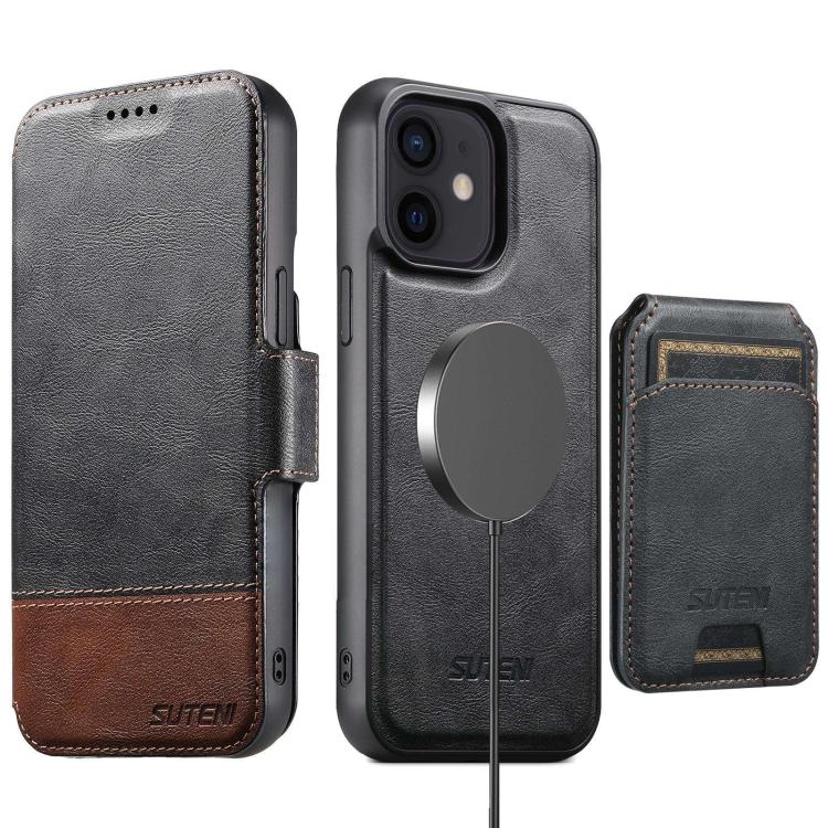 Suteni Q06S2 3-in-1 Detachable Vertical Flip Wallet MagSafe Splicing Leather Phone Case, For iPhone 18, For iPhone 18 Pro, For iPhone 18 Pro Max, For iPhone 17 Pro Max, For iPhone 17 Pro, For iPhone 17, For iPhone Air, For iPhone 16 Pro Max            ...
