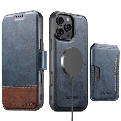 Suteni Q06S3 3-in-1 Splicing Detachable Vertical Flip Wallet MagSafe Leather Phone Case, For iPhone 18, For iPhone 18 Pro, For iPhone 18 Pro Max, For iPhone 17 Pro Max, For iPhone 17 Pro, For iPhone 17, For iPhone Air, For iPhone 16 Pro Max            ...