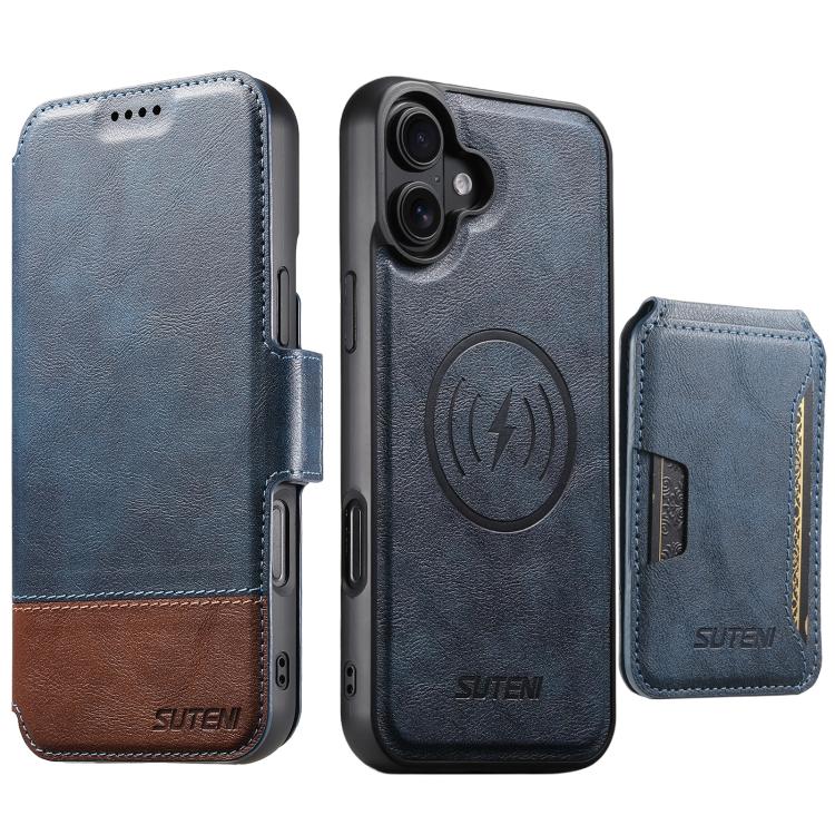 Suteni Q06S3 3-in-1 Splicing Detachable Vertical Flip Wallet MagSafe Leather Phone Case, For iPhone 18, For iPhone 18 Pro, For iPhone 18 Pro Max, For iPhone 17 Pro Max, For iPhone 17 Pro, For iPhone 17, For iPhone Air, For iPhone 16 Pro Max            ...