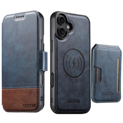 Suteni Q06S3 3-in-1 Splicing Detachable Vertical Flip Wallet MagSafe Leather Phone Case, For iPhone 18, For iPhone 18 Pro, For iPhone 18 Pro Max, For iPhone 17 Pro Max, For iPhone 17 Pro, For iPhone 17, For iPhone Air, For iPhone 16 Pro Max            ...