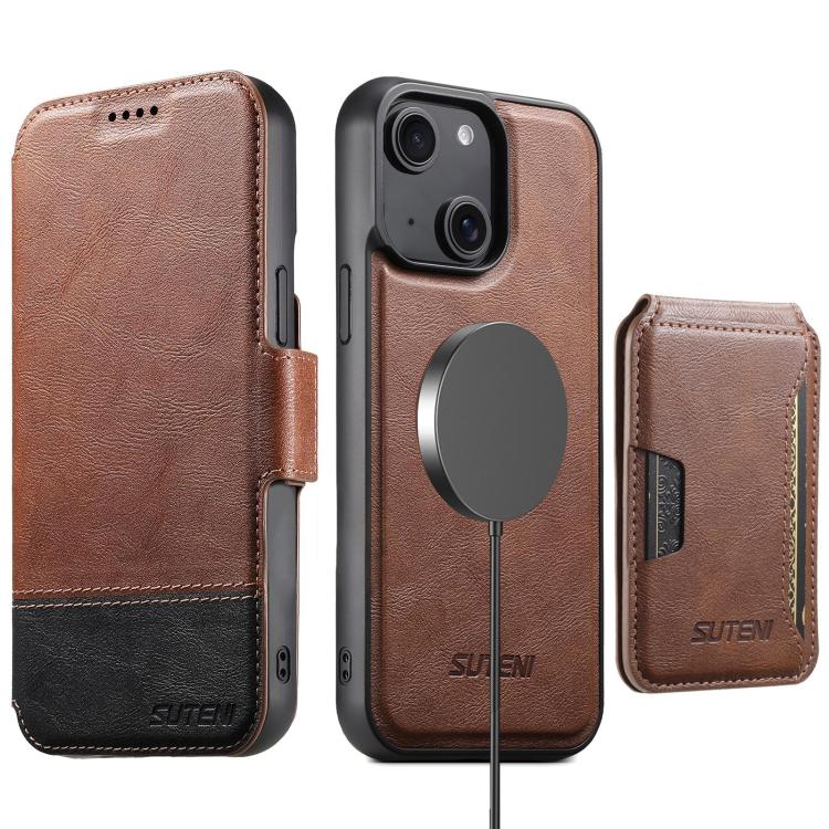 Suteni Q06S3 3-in-1 Splicing Detachable Vertical Flip Wallet MagSafe Leather Phone Case, For iPhone 18, For iPhone 18 Pro, For iPhone 18 Pro Max, For iPhone 17 Pro Max, For iPhone 17 Pro, For iPhone 17, For iPhone Air, For iPhone 16 Pro Max            ...