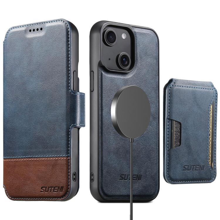 Suteni Q06S3 3-in-1 Splicing Detachable Vertical Flip Wallet MagSafe Leather Phone Case, For iPhone 18, For iPhone 18 Pro, For iPhone 18 Pro Max, For iPhone 17 Pro Max, For iPhone 17 Pro, For iPhone 17, For iPhone Air, For iPhone 16 Pro Max            ...