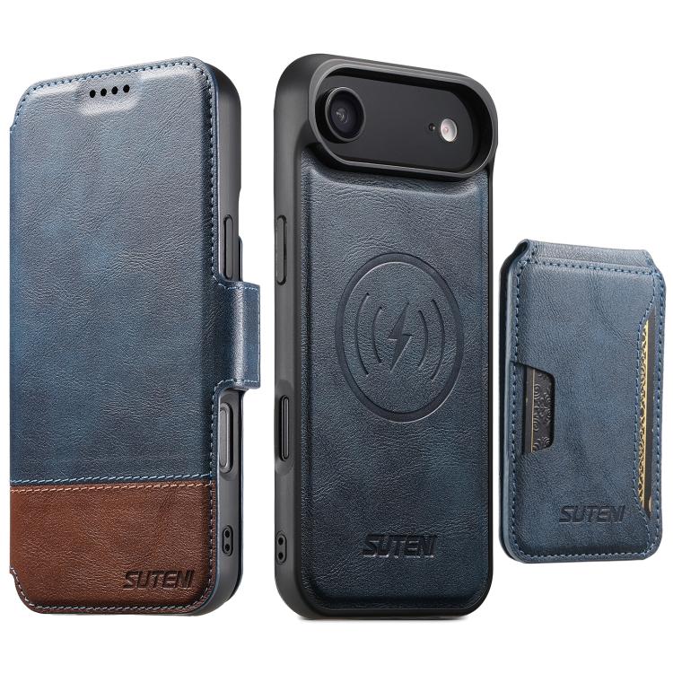 Suteni Q06S3 3-in-1 Splicing Detachable Vertical Flip Wallet MagSafe Leather Phone Case, For iPhone 18, For iPhone 18 Pro, For iPhone 18 Pro Max, For iPhone 17 Pro Max, For iPhone 17 Pro, For iPhone 17, For iPhone Air, For iPhone 16 Pro Max            ...