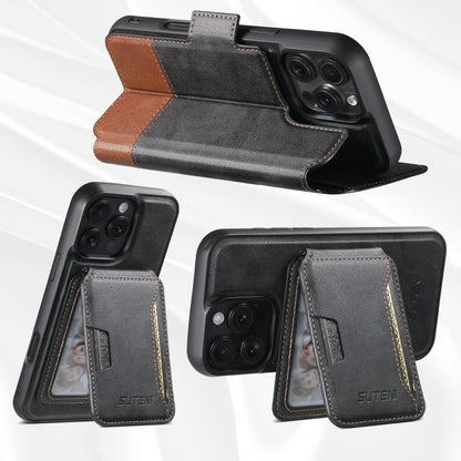 Suteni Q06S3 3-in-1 Splicing Detachable Vertical Flip Wallet MagSafe Leather Phone Case, For iPhone 18 Pro, For iPhone 18 Pro Max, For iPhone 17 Pro Max, For iPhone 17 Pro, For iPhone 17, For iPhone Air, For iPhone 16 Pro Max, For iPhone 16 Pro        ...
