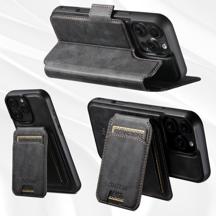 Suteni Q07S2 3-in-1 Detachable Vertical Flip Wallet MagSafe Splicing Leather Phone Case, For iPhone 16 Pro Max, For iPhone 16 Pro, For iPhone 16 Plus, For iPhone 16, For iPhone 15 Pro Max, For iPhone 15 Pro, For iPhone 15 Plus, For iPhone 15�����������...