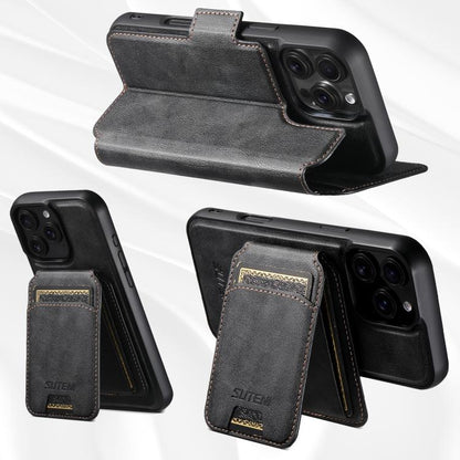 Suteni Q07S2 3-in-1 Detachable Vertical Flip Wallet MagSafe Splicing Leather Phone Case, For iPhone 16 Pro Max, For iPhone 16 Pro, For iPhone 16 Plus, For iPhone 16, For iPhone 15 Pro Max, For iPhone 15 Pro, For iPhone 15 Plus, For iPhone 15�����������...