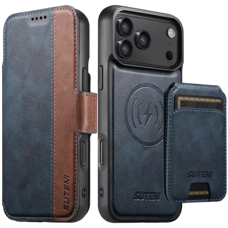 Suteni Q07S2 3-in-1 Detachable Vertical Flip Wallet MagSafe Splicing Leather Phone Case, For iPhone 18, For iPhone 18 Pro, For iPhone 18 Pro Max, For iPhone 17 Pro Max, For iPhone 17 Pro, For iPhone 17, For iPhone Air, For iPhone 16 Pro Max            ...