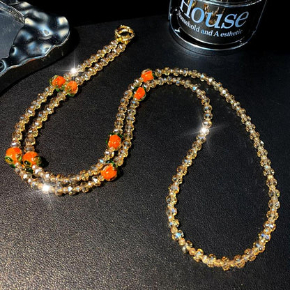 Persimmon Ruyi Crystal Mobile Phone Chain