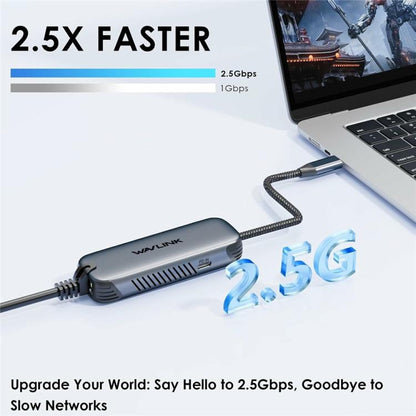 Convertisseur réseau WAVLINK NWU330GD USB-C vers RJ45 2,5 Gbit/s avec sortie PD 95 W, NWU330GD