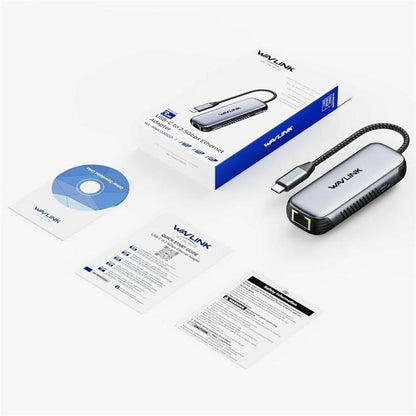 Convertisseur réseau WAVLINK NWU330GD USB-C vers RJ45 2,5 Gbit/s avec sortie PD 95 W, NWU330GD