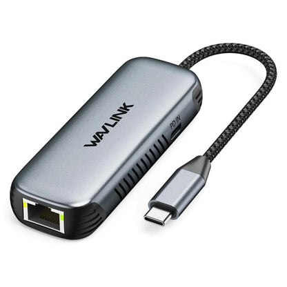 WAVLINK NWU340GD With 95W Charging Port 5Gbps USB-C to RJ45 Ethernet Adapter Converter, NWU340GD