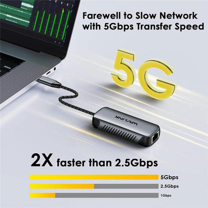 WAVLINK NWU340GD With 95W Charging Port 5Gbps USB-C to RJ45 Ethernet Adapter Converter, NWU340GD