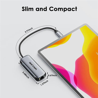 WAVLINK NWU340GD With 95W Charging Port 5Gbps USB-C to RJ45 Ethernet Adapter Converter, NWU340GD