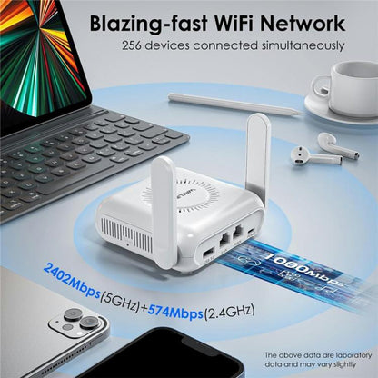 WAVLINK WNT100X3  AX3000 160MHz MU-MIMO OFDMA VPN Dual Band WiFi 6 Travel Router