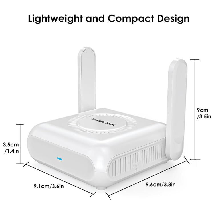 WAVLINK WNT100X3  AX3000 160MHz MU-MIMO OFDMA VPN Dual Band WiFi 6 Travel Router