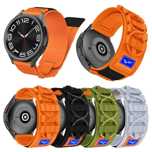 Universal Braided Cord Nylon Hook and Loop Fastener Watch Band, 20mm, 22mm