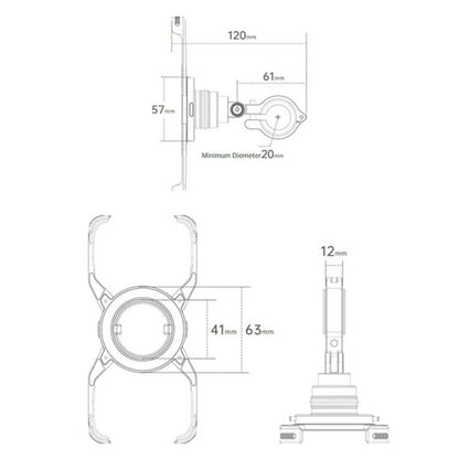 For iPhone 16 Pro Max Z10 Anti Shake Cycling Bracket Motorcycle Mount Magnetic Phone Holder