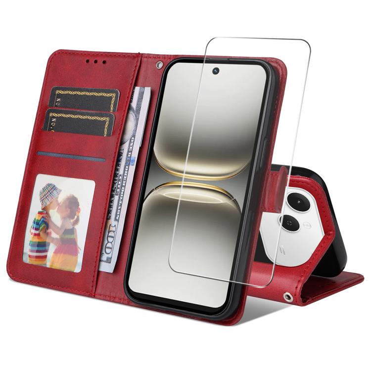 ENKAY Card Wallet Calf Texture Leather Phone Case with Screen Film, For Tecno Spark 40c, For Tecno Pova 7 Pro 5G, For Tecno Pova 7 5G, For Tecno Pop 10, For Tecno Spark 40 Pro, For Tecno Spark 40 4G, For Tecno Pova 7 Ultra 5G                           ...
