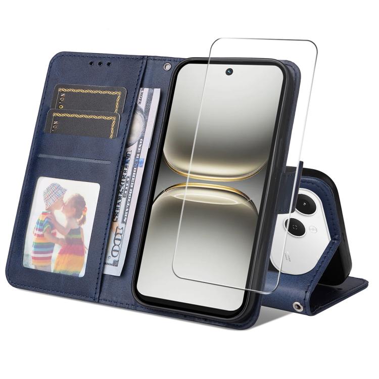 ENKAY Card Wallet Calf Texture Leather Phone Case with Screen Film, For Tecno Spark 40c, For Tecno Pova 7 Pro 5G, For Tecno Pova 7 5G, For Tecno Pop 10, For Tecno Spark 40 Pro, For Tecno Spark 40 4G, For Tecno Pova 7 Ultra 5G                           ...