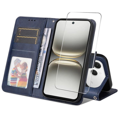 ENKAY Card Wallet Calf Texture Leather Phone Case with Screen Film, For Tecno Spark 40c, For Tecno Pova 7 Pro 5G, For Tecno Pova 7 5G, For Tecno Pop 10, For Tecno Spark 40 Pro, For Tecno Spark 40 4G, For Tecno Pova 7 Ultra 5G                           ...