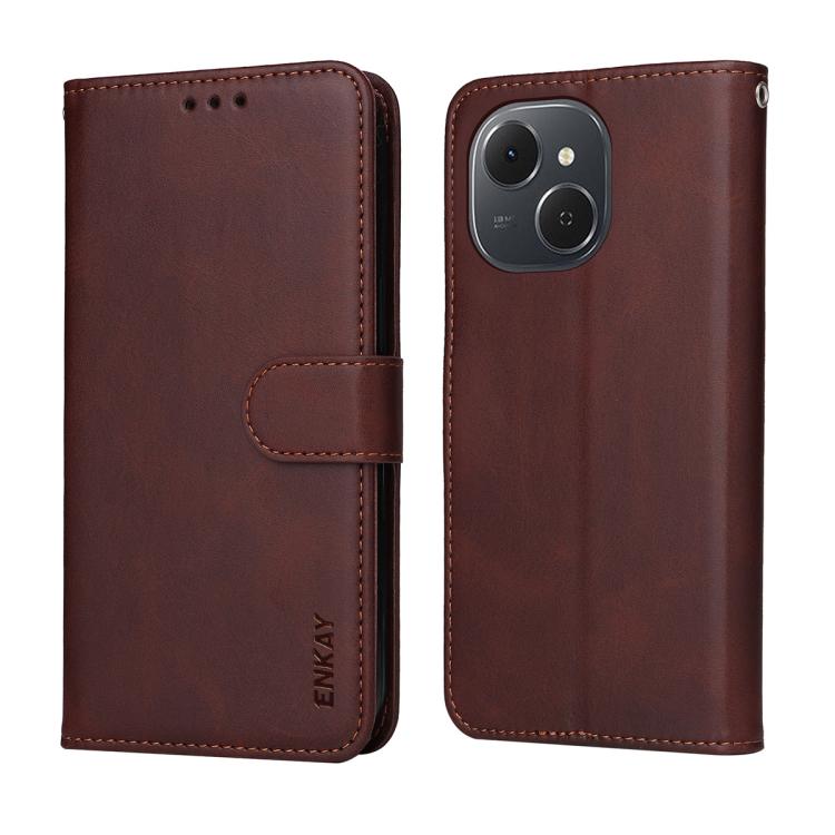 ENKAY Card Wallet Calf Texture Leather Phone Case with Screen Film, For Tecno Spark 40c, For Tecno Pova 7 Pro 5G, For Tecno Pova 7 5G, For Tecno Pop 10, For Tecno Spark 40 Pro, For Tecno Spark 40 4G, For Tecno Pova 7 Ultra 5G                           ...