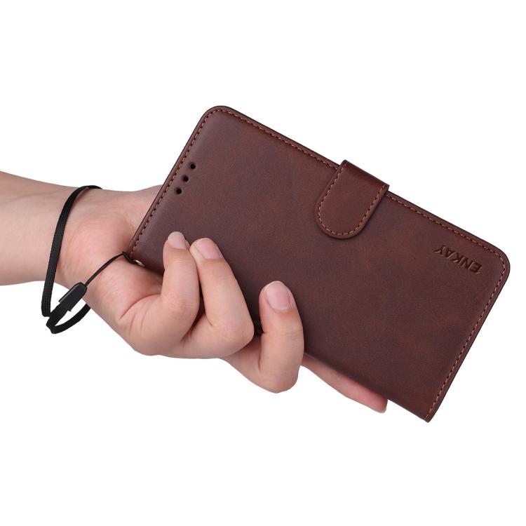 ENKAY Card Wallet Calf Texture Leather Phone Case with Screen Film, For Tecno Spark 40c, For Tecno Pova 7 Pro 5G, For Tecno Pova 7 5G, For Tecno Pop 10, For Tecno Spark 40 Pro, For Tecno Spark 40 4G, For Tecno Pova 7 Ultra 5G                           ...