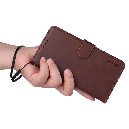 ENKAY Card Wallet Calf Texture Leather Phone Case with Screen Film, For Tecno Spark 40c, For Tecno Pova 7 Pro 5G, For Tecno Pova 7 5G, For Tecno Pop 10, For Tecno Spark 40 Pro, For Tecno Spark 40 4G, For Tecno Pova 7 Ultra 5G                           ...