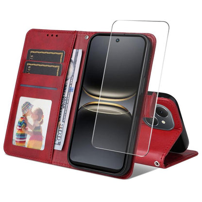 ENKAY Card Wallet Calf Texture Leather Phone Case with Screen Film, For Tecno Spark 40c, For Tecno Pova 7 Pro 5G, For Tecno Pova 7 5G, For Tecno Pop 10, For Tecno Spark 40 Pro, For Tecno Spark 40 4G, For Tecno Pova 7 Ultra 5G                           ...
