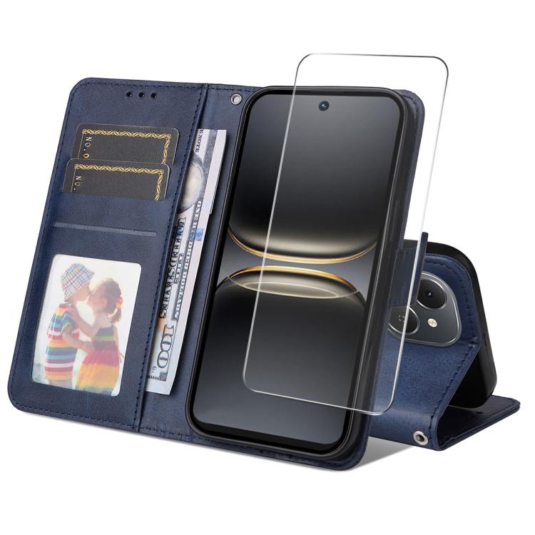 ENKAY Card Wallet Calf Texture Leather Phone Case with Screen Film, For Tecno Spark 40c, For Tecno Pova 7 Pro 5G, For Tecno Pova 7 5G, For Tecno Pop 10, For Tecno Spark 40 Pro, For Tecno Spark 40 4G, For Tecno Pova 7 Ultra 5G                           ...