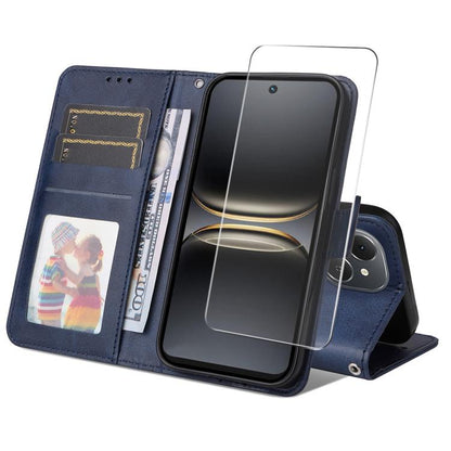 ENKAY Card Wallet Calf Texture Leather Phone Case with Screen Film, For Tecno Spark 40c, For Tecno Pova 7 Pro 5G, For Tecno Pova 7 5G, For Tecno Pop 10, For Tecno Spark 40 Pro, For Tecno Spark 40 4G, For Tecno Pova 7 Ultra 5G                           ...