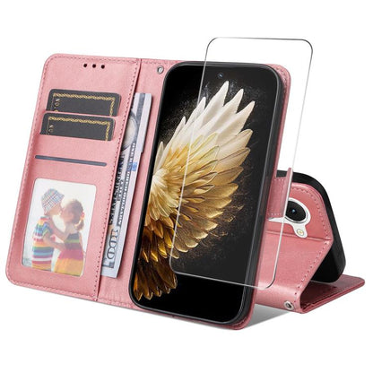 ENKAY Card Wallet Calf Texture Leather Phone Case with Screen Film, For Tecno Spark 40c, For Tecno Pova 7 Pro 5G, For Tecno Pova 7 5G, For Tecno Pop 10, For Tecno Spark 40 Pro, For Tecno Spark 40 4G, For Tecno Pova 7 Ultra 5G                           ...