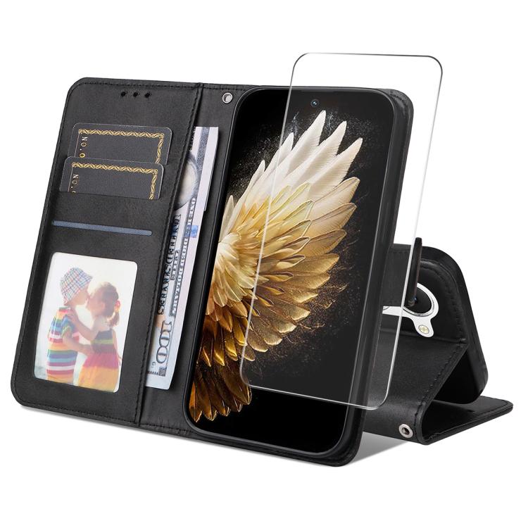ENKAY Card Wallet Calf Texture Leather Phone Case with Screen Film, For Tecno Spark 40c, For Tecno Pova 7 Pro 5G, For Tecno Pova 7 5G, For Tecno Pop 10, For Tecno Spark 40 Pro, For Tecno Spark 40 4G, For Tecno Pova 7 Ultra 5G                           ...