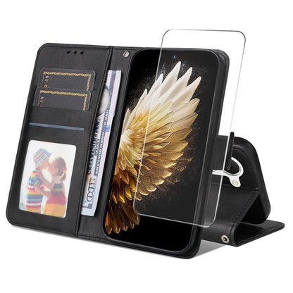 ENKAY Card Wallet Calf Texture Leather Phone Case with Screen Film, For Tecno Spark 40c, For Tecno Pova 7 Pro 5G, For Tecno Pova 7 5G, For Tecno Pop 10, For Tecno Spark 40 Pro, For Tecno Spark 40 4G, For Tecno Pova 7 Ultra 5G                           ...