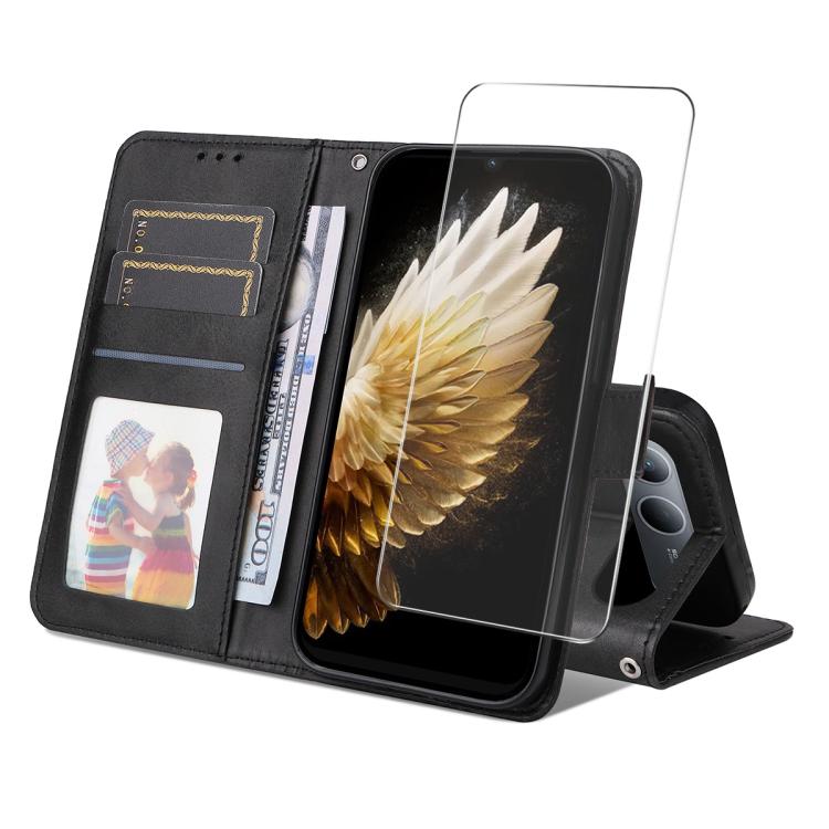 ENKAY Card Wallet Calf Texture Leather Phone Case with Screen Film, For Tecno Spark 40c, For Tecno Pova 7 Pro 5G, For Tecno Pova 7 5G, For Tecno Pop 10, For Tecno Spark 40 Pro, For Tecno Spark 40 4G, For Tecno Pova 7 Ultra 5G                           ...