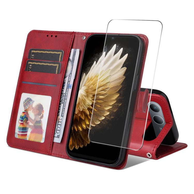 ENKAY Card Wallet Calf Texture Leather Phone Case with Screen Film, For Tecno Spark 40c, For Tecno Pova 7 Pro 5G, For Tecno Pova 7 5G, For Tecno Pop 10, For Tecno Spark 40 Pro, For Tecno Spark 40 4G, For Tecno Pova 7 Ultra 5G                           ...