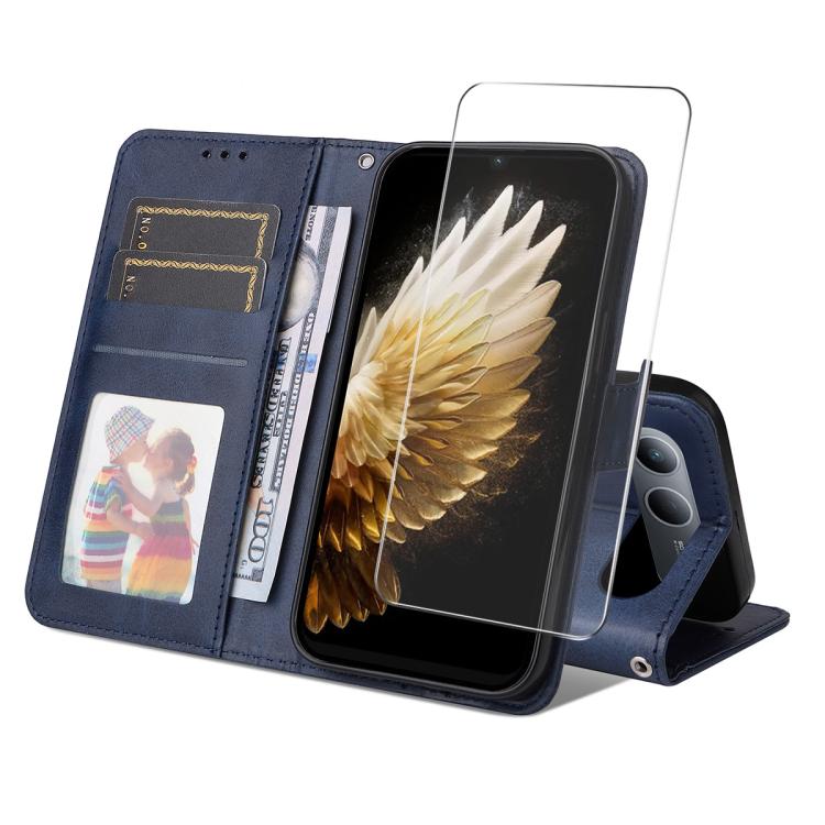 ENKAY Card Wallet Calf Texture Leather Phone Case with Screen Film, For Tecno Spark 40c, For Tecno Pova 7 Pro 5G, For Tecno Pova 7 5G, For Tecno Pop 10, For Tecno Spark 40 Pro, For Tecno Spark 40 4G, For Tecno Pova 7 Ultra 5G                           ...