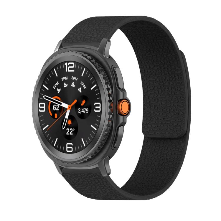 Lychee Texture Soft Magnetic Silicone Watch Band, For Samsung Galaxy Watch Ultra 47mm / Ultra 2025, For Samsung Galaxy Watch8 / 8 Classic