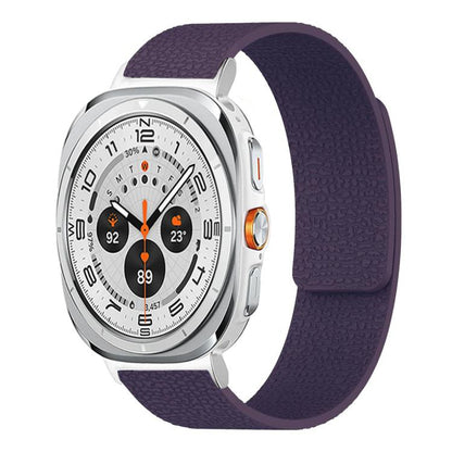 Lychee Texture Soft Magnetic Silicone Watch Band, For Samsung Galaxy Watch Ultra 47mm / Ultra 2025, For Samsung Galaxy Watch8 / 8 Classic