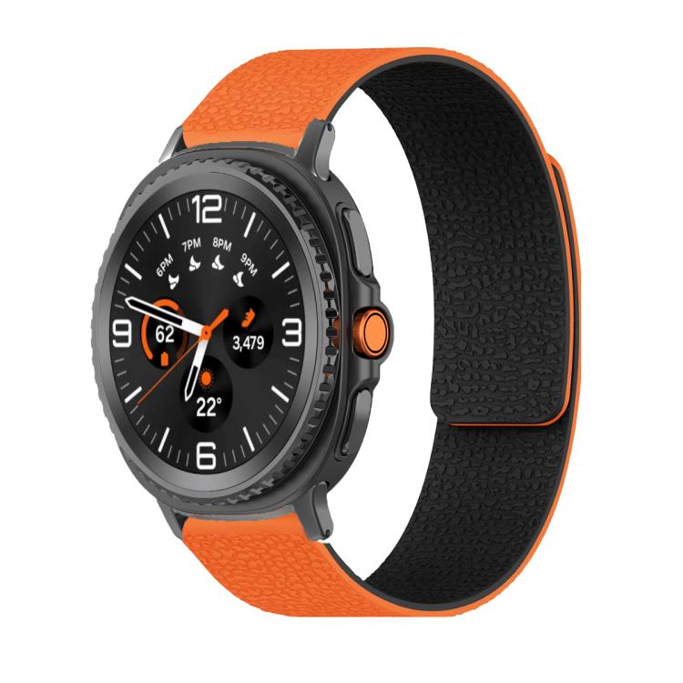 Lychee Texture Soft Magnetic Silicone Watch Band, For Samsung Galaxy Watch Ultra 47mm / Ultra 2025, For Samsung Galaxy Watch8 / 8 Classic