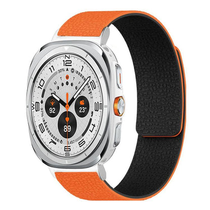 Lychee Texture Soft Magnetic Silicone Watch Band, For Samsung Galaxy Watch Ultra 47mm / Ultra 2025, For Samsung Galaxy Watch8 / 8 Classic