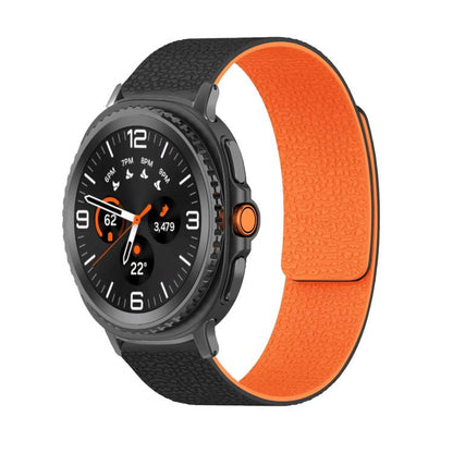 Lychee Texture Soft Magnetic Silicone Watch Band, For Samsung Galaxy Watch Ultra 47mm / Ultra 2025, For Samsung Galaxy Watch8 / 8 Classic