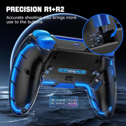 Dual Hall Effect Joystick Game Controllers, For Sony PS4
