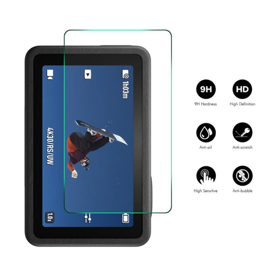 Juego de 2 protectores de pantalla de vidrio templado ENKAY Hat-Prince de 0.2 mm y 9H para DJI Osmo Action 6, DJI Osmo 360, DJI Osmo Action 5 Pro, DJI Osmo Pocket 3 y DJI Osmo Action 4/3.