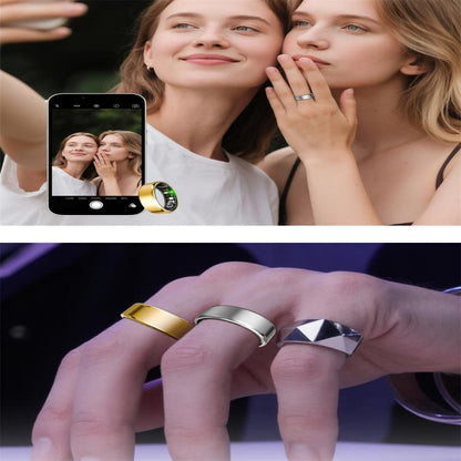 R100 SIZE 8 Smart Ring, Support Heart Rate / Blood Oxygen / Sleep Monitoring / Remote Photography