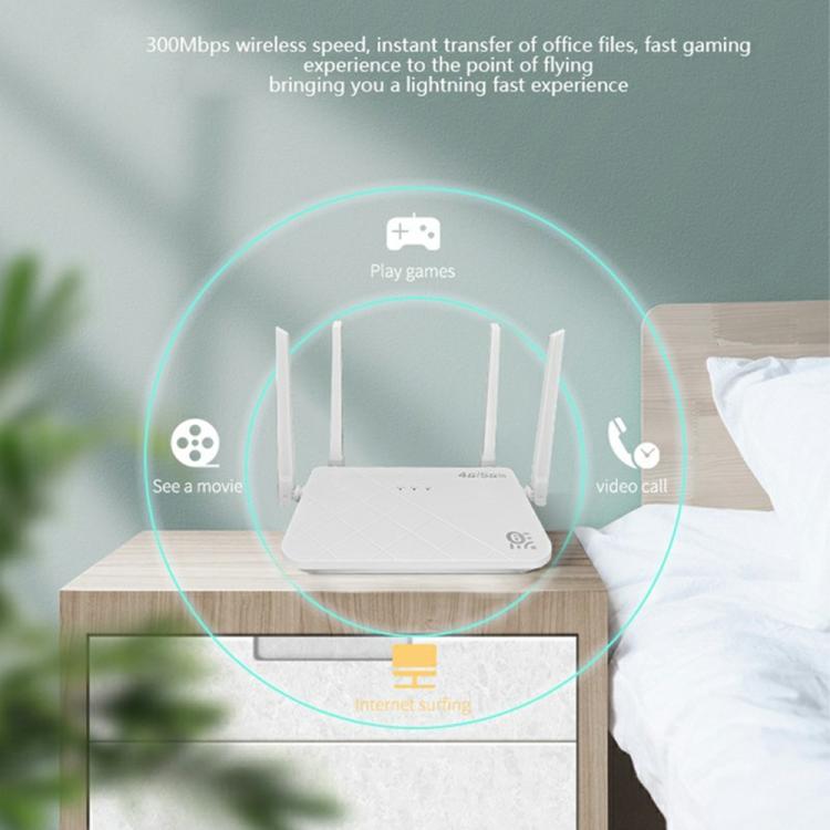 CP108 Home Office Internet Sharing Device WIFI 5G LTE 4G Router 300Mbps Wireless Hotspot, White, Black