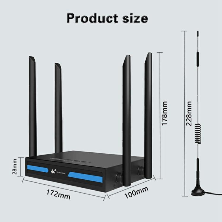 ED126-E With 2 Outdoor Suction Cup Antennas 4G LTE Router WiFi CPE Wireless Network Router, US Plug, EU Plug
