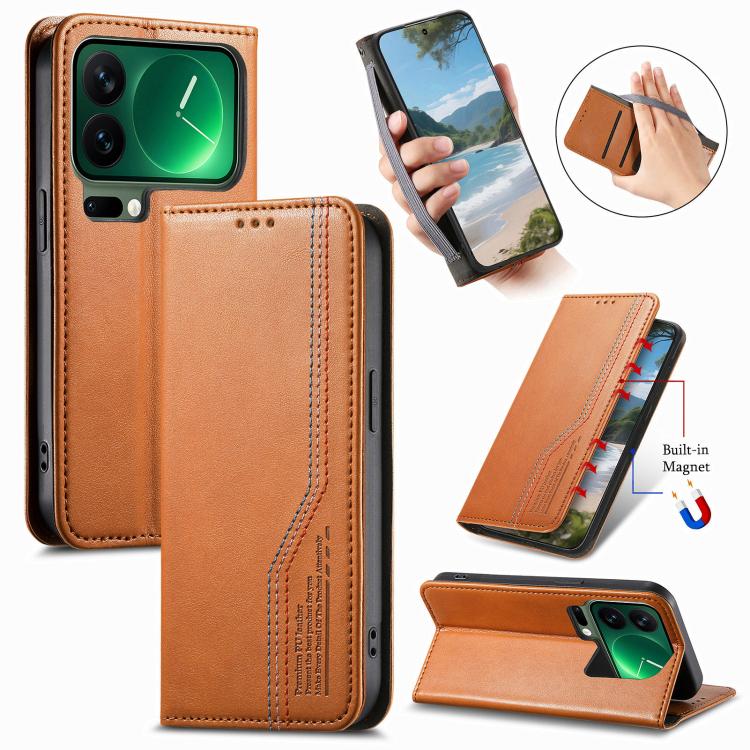 Elastic Wristband Magnetic Suction Leather Phone Case, For Xiaomi Poco X8 Pro Max 5G, For Xiaomi Poco X8 Pro 5G, For Redmi Turbo 5 Max 5G, For Redmi Turbo 5 5G, For Xiaomi 17 Pro Max, For Xiaomi 17 Pro, For Xiaomi 17, For Xiaomi Poco M7 4G 169mm       ...