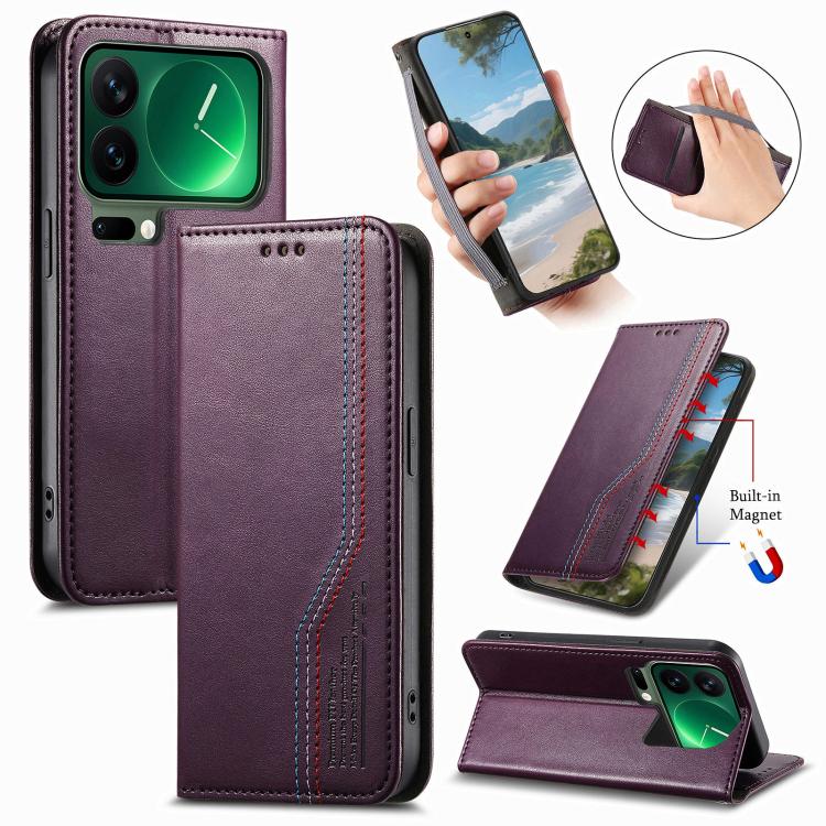 Elastic Wristband Magnetic Suction Leather Phone Case, For Xiaomi Poco X8 Pro Max 5G, For Xiaomi Poco X8 Pro 5G, For Redmi Turbo 5 Max 5G, For Redmi Turbo 5 5G, For Xiaomi 17 Pro Max, For Xiaomi 17 Pro, For Xiaomi 17, For Xiaomi Poco M7 4G 169mm       ...