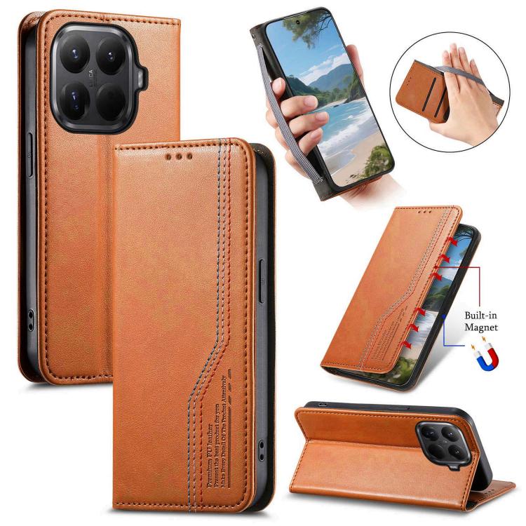 Elastic Wristband Magnetic Suction Leather Phone Case, For Xiaomi Poco X8 Pro Max 5G, For Xiaomi Poco X8 Pro 5G, For Redmi Turbo 5 Max 5G, For Redmi Turbo 5 5G, For Xiaomi 17 Pro Max, For Xiaomi 17 Pro, For Xiaomi 17, For Xiaomi Poco M7 4G 169mm       ...